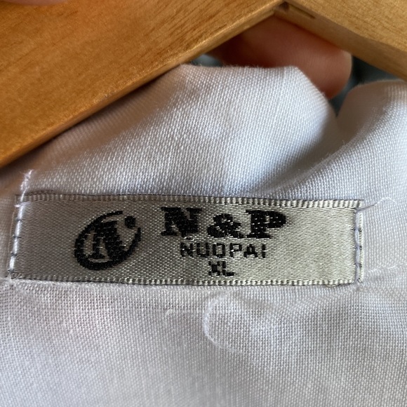 N&P Bright White Cotton/Linen Boxy Top Size XL - Picture 5 of 11